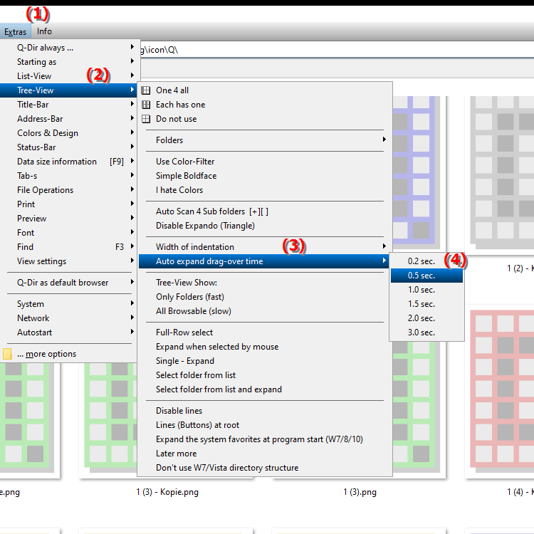 What does the 0.5 second setting for automatic unfolding mean